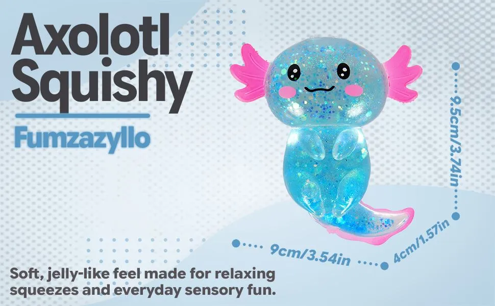 Blue Axolotl Squishy Squeeze Toy detail 1