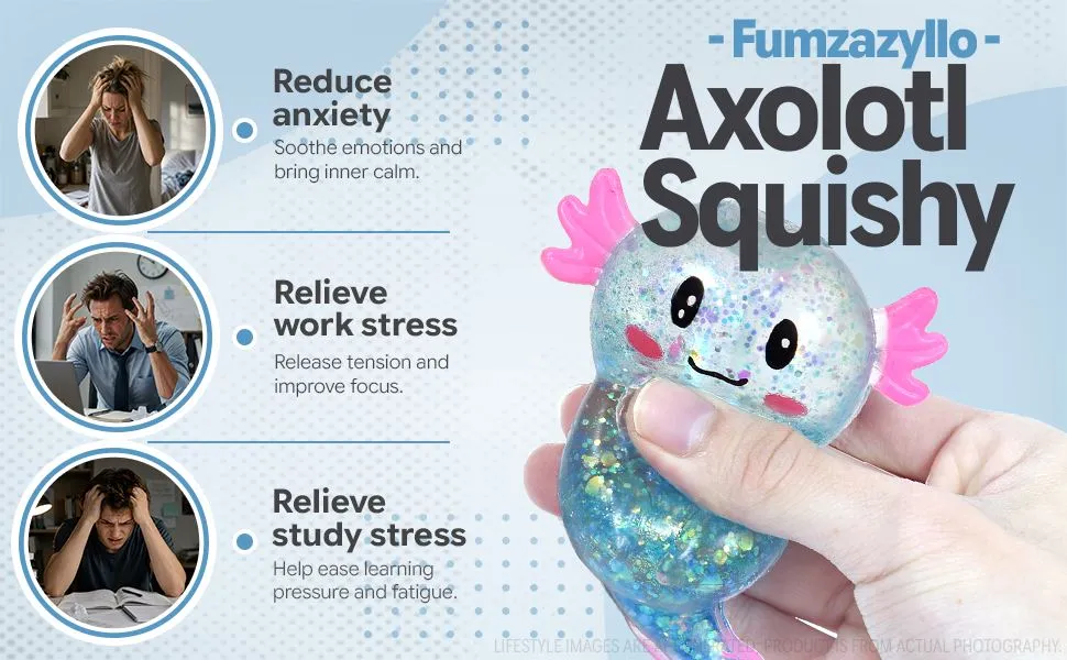 Blue Axolotl Squishy Squeeze Toy detail 2