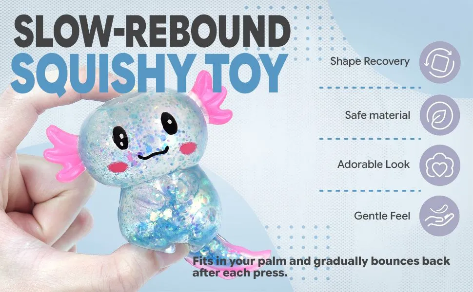 Blue Axolotl Squishy Squeeze Toy detail 4