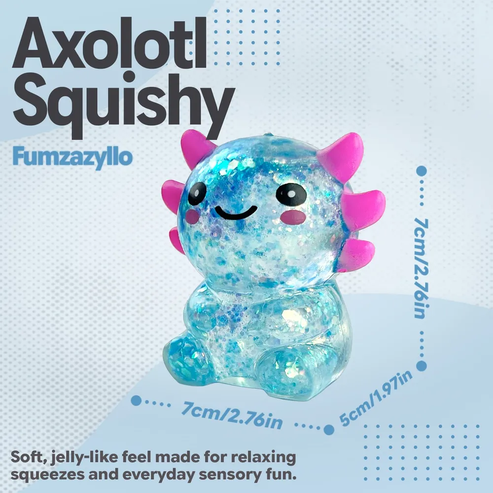 Blue Sitting Salamander Squishy Stress Ball Toy 1
