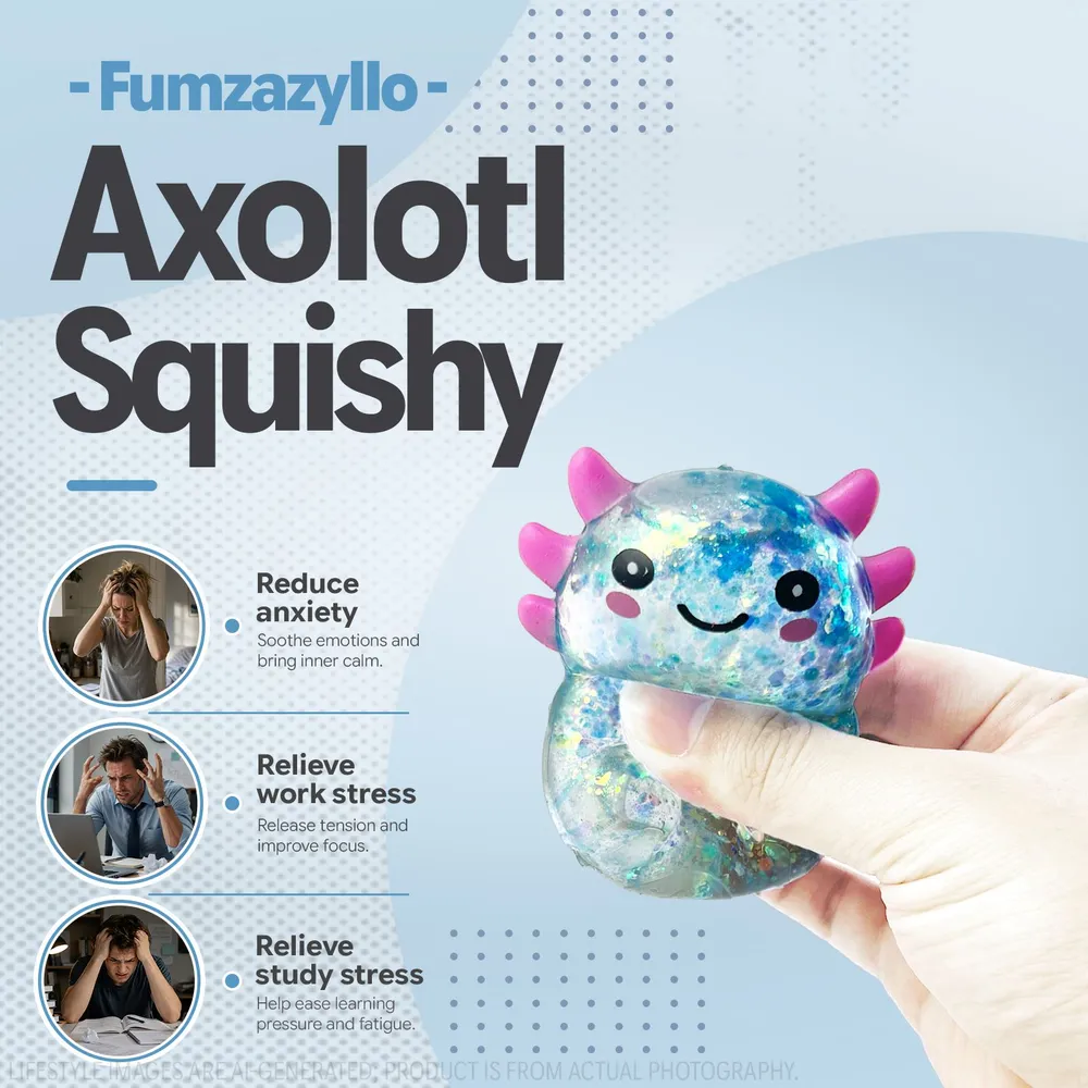 Blue Sitting Salamander Squishy Stress Ball Toy 2