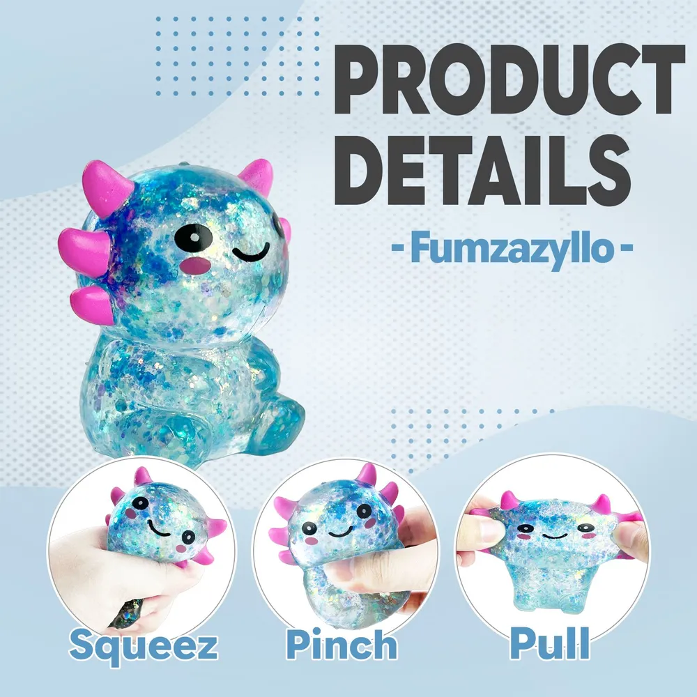 Blue Sitting Salamander Squishy Stress Ball Toy 3