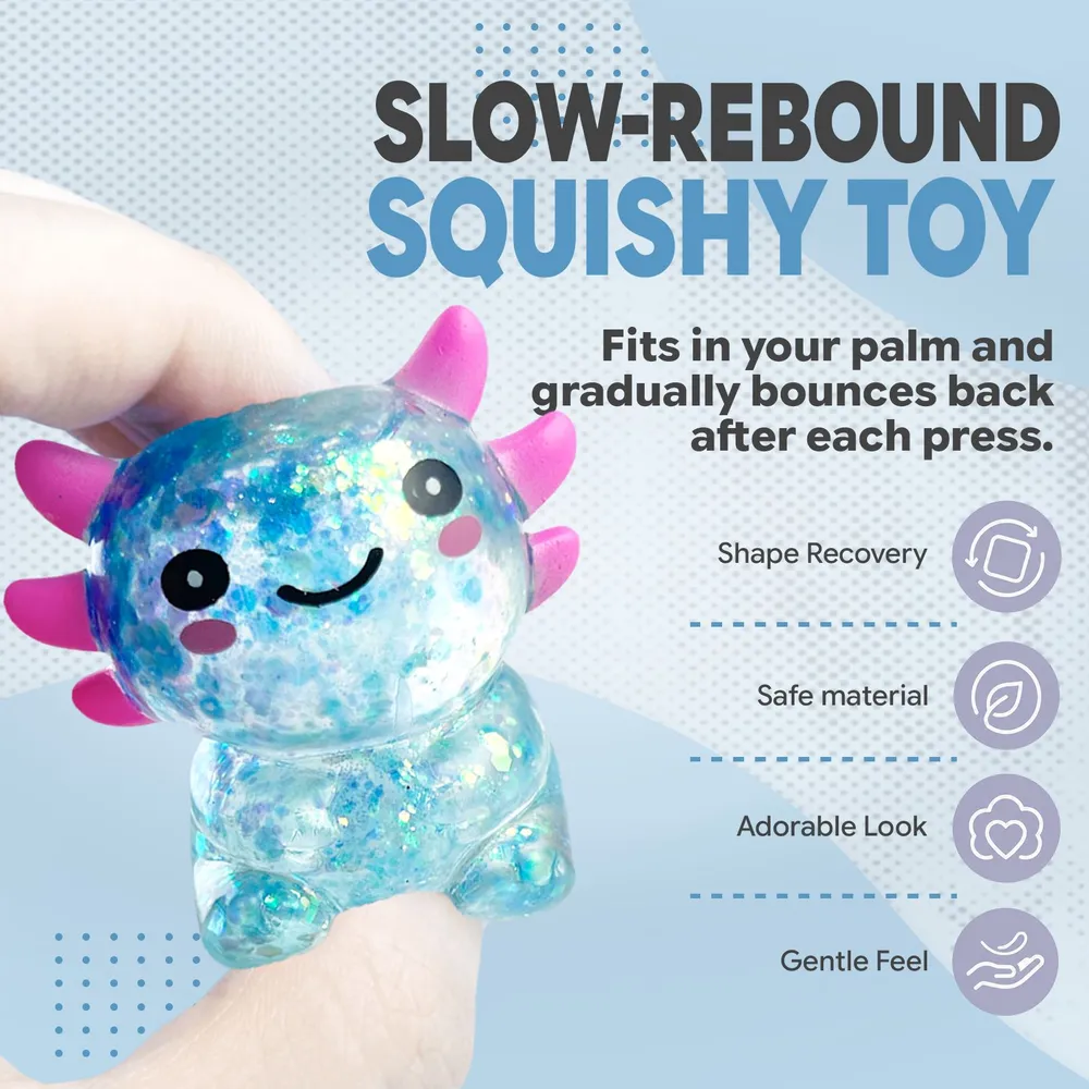 Blue Sitting Salamander Squishy Stress Ball Toy 4