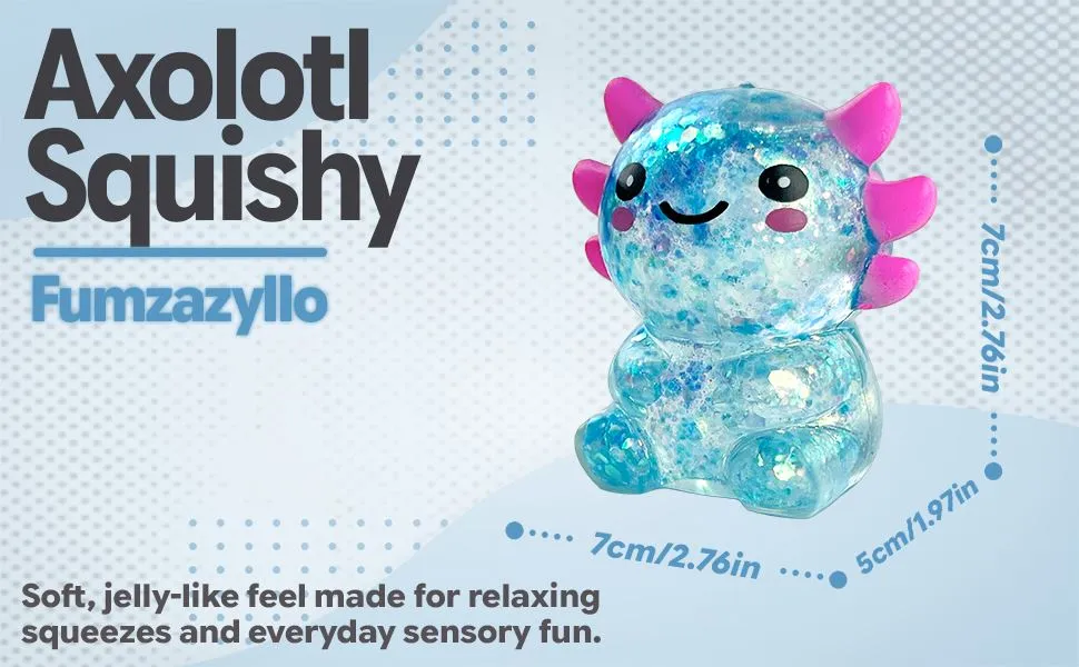 Blue Sitting Salamander Squishy Stress Ball Toy detail 1