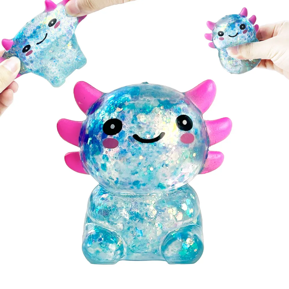 Blue Sitting Salamander Squishy Stress Ball Toy