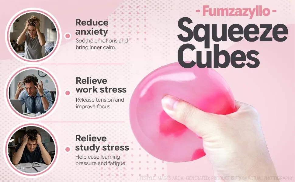 Squishy Squeeze Toy, 1Pc Fidget Cube Stress Ball detail 2