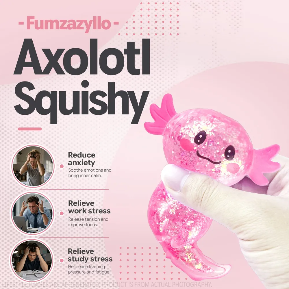 Pink Axolotl Squishy Toy, 1Pcs 2