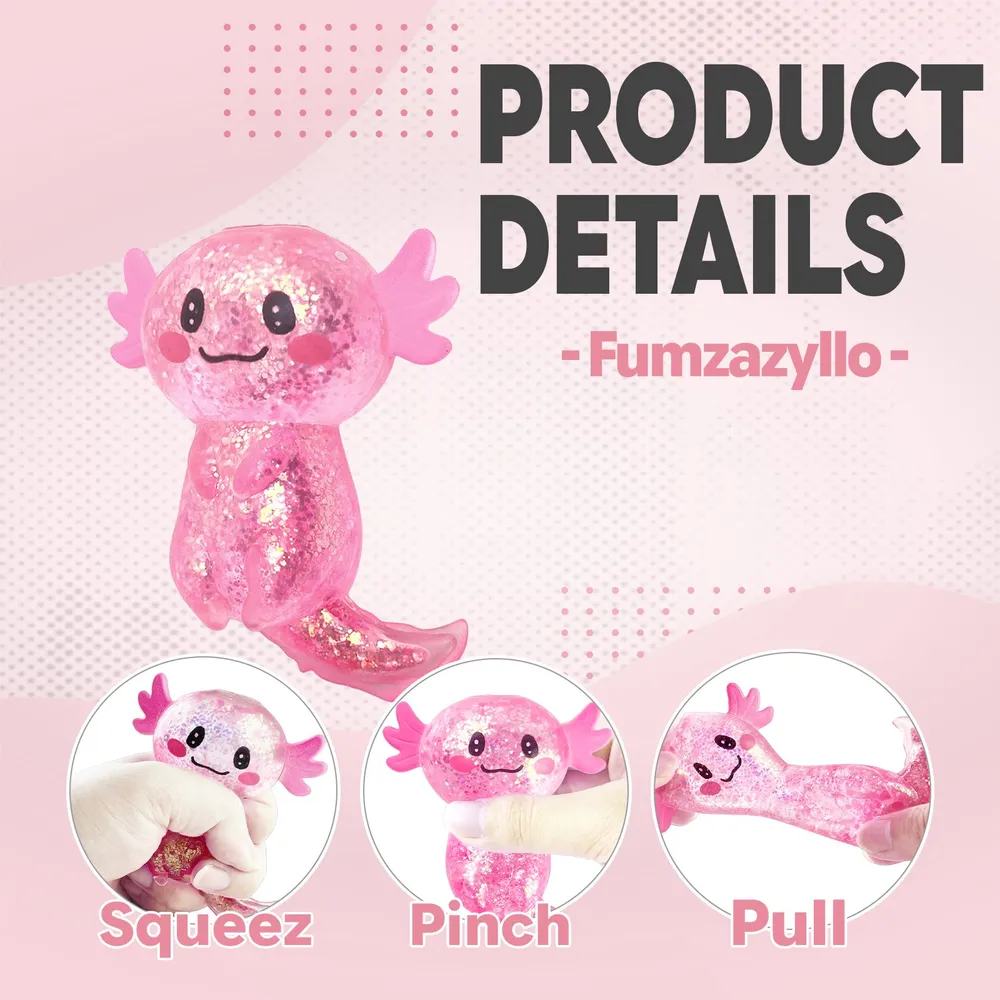 Pink Axolotl Squishy Toy, 1Pcs 3