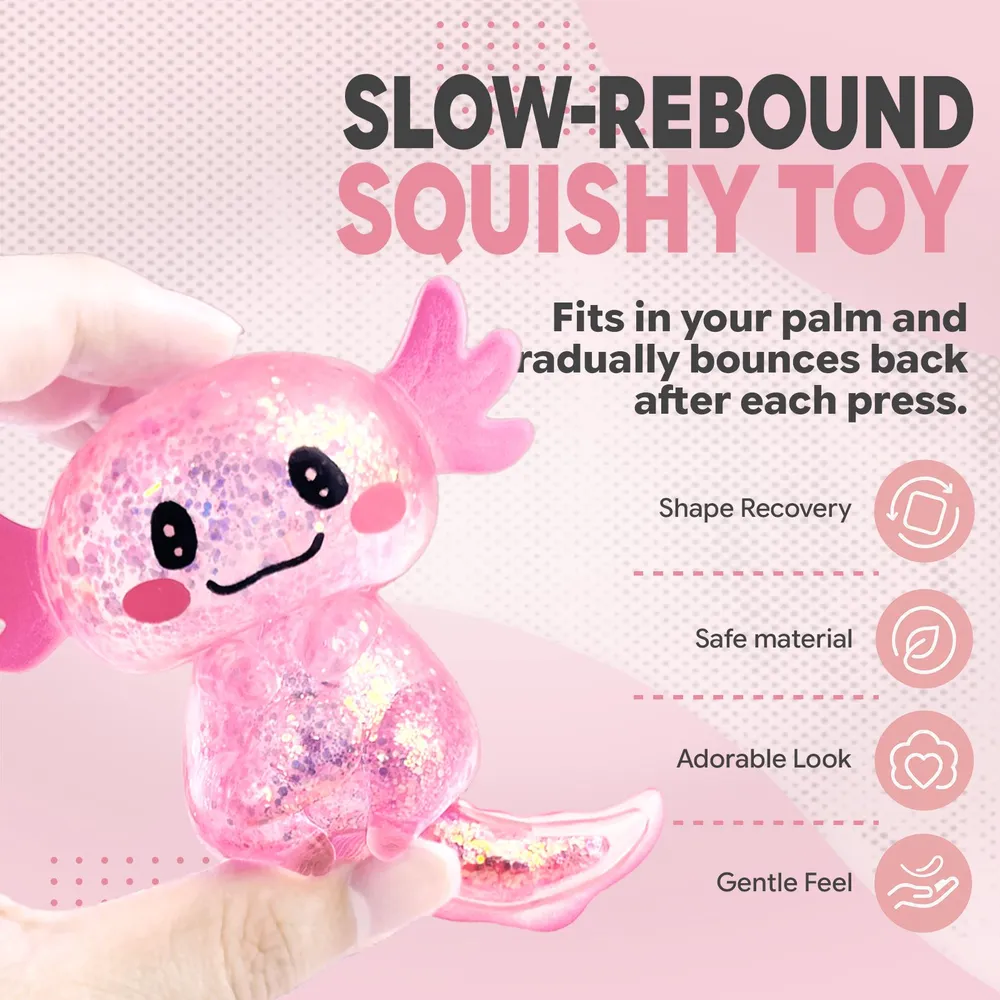 Pink Axolotl Squishy Toy, 1Pcs 4