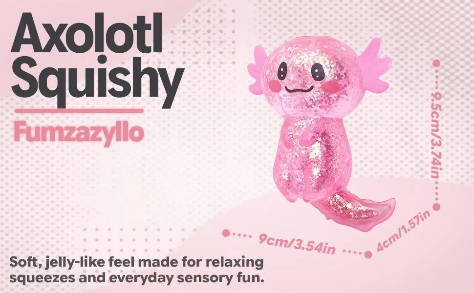 Pink Axolotl Squishy Toy, 1Pcs detail 1