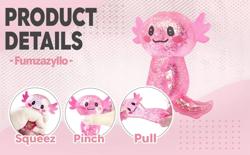 Pink Axolotl Squishy Toy, 1Pcs detail 3