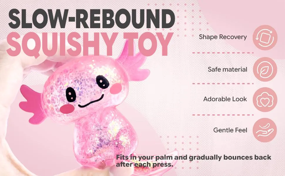 Pink Axolotl Squishy Toy, 1Pcs detail 4