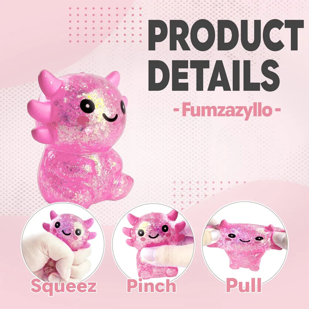 Pink Salamander Squishy Toy, 1Pc 3