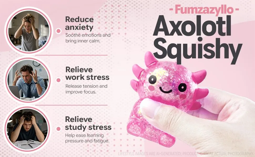 Pink Salamander Squishy Toy, 1Pc detail 2
