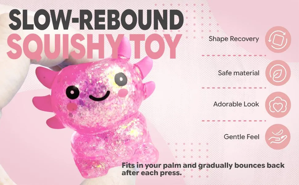 Pink Salamander Squishy Toy, 1Pc detail 4